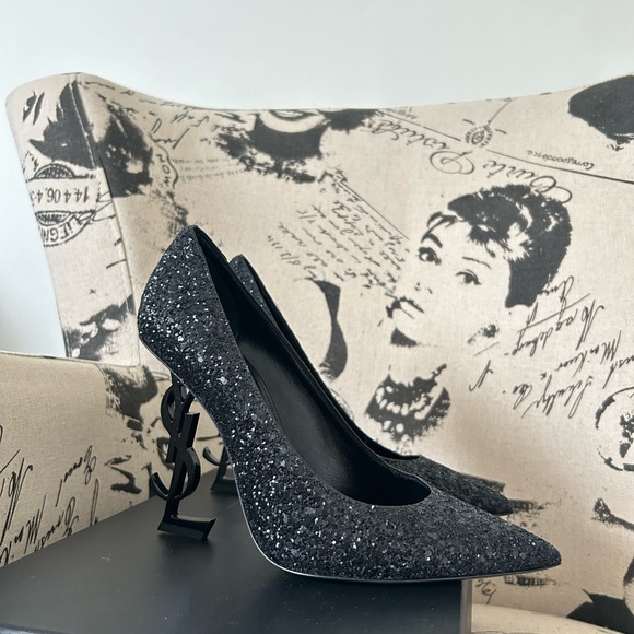 Black glitter YSL heels NEVER WORN - Picture 4 of 8